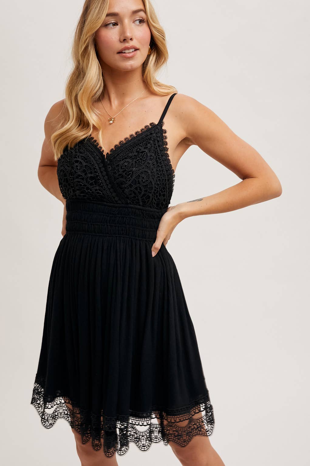 blue dress for baby girl Chic Black Crochet Knit Beach Dress main image 0