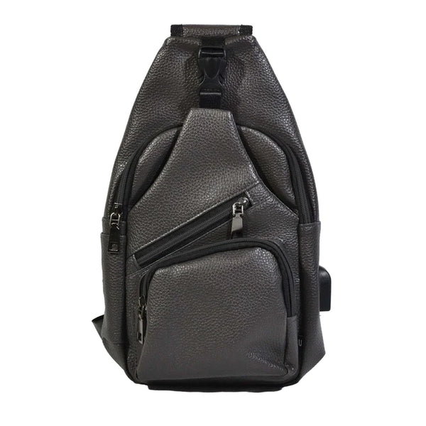 Milan Anti-theft Leather Daypack - Slate