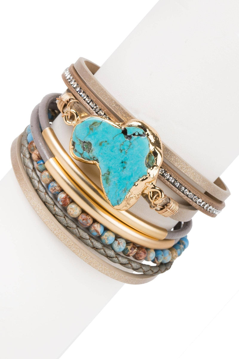 SAACHI - Soraya Natural Turquoise Stone Bracelet