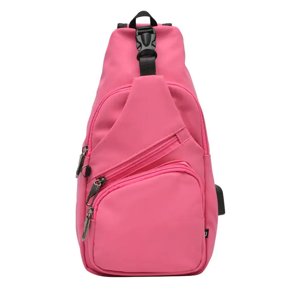 Milan Anti-theft Leather Daypack - Pink