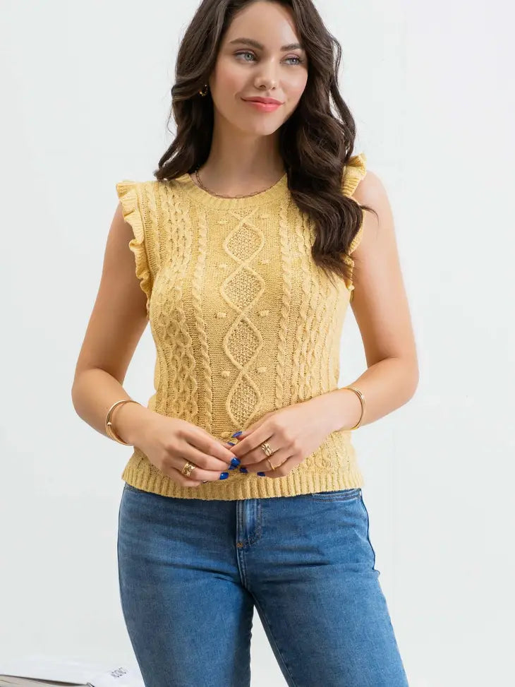 Sleeveless Cable Knit Top - Shop Emma's 