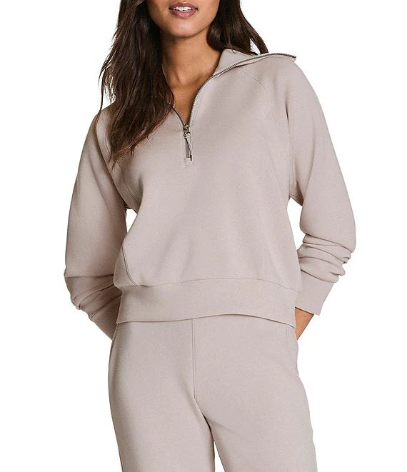 SPANX Shawl Collar Half Zip - French Grey