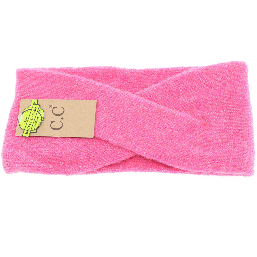 Soft Crossed C.C Eco-Friendly Headband Diva Pink