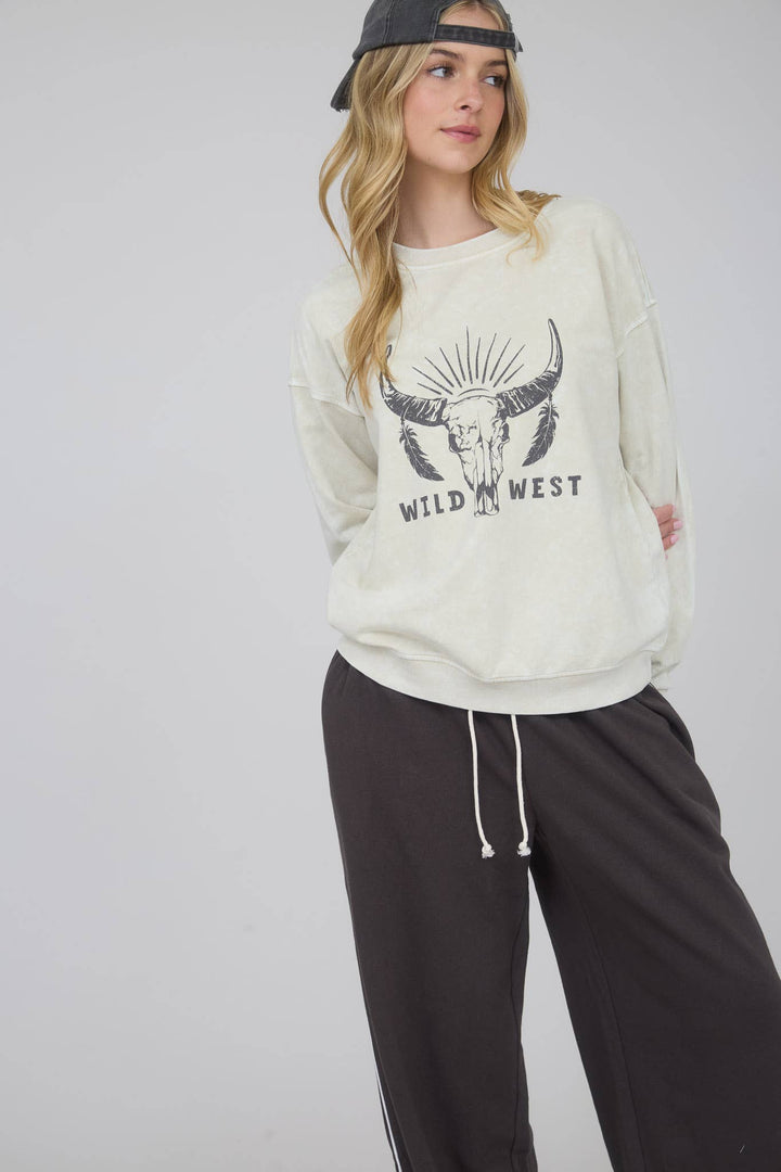 Wild West Graphic Top Oatmeal 4