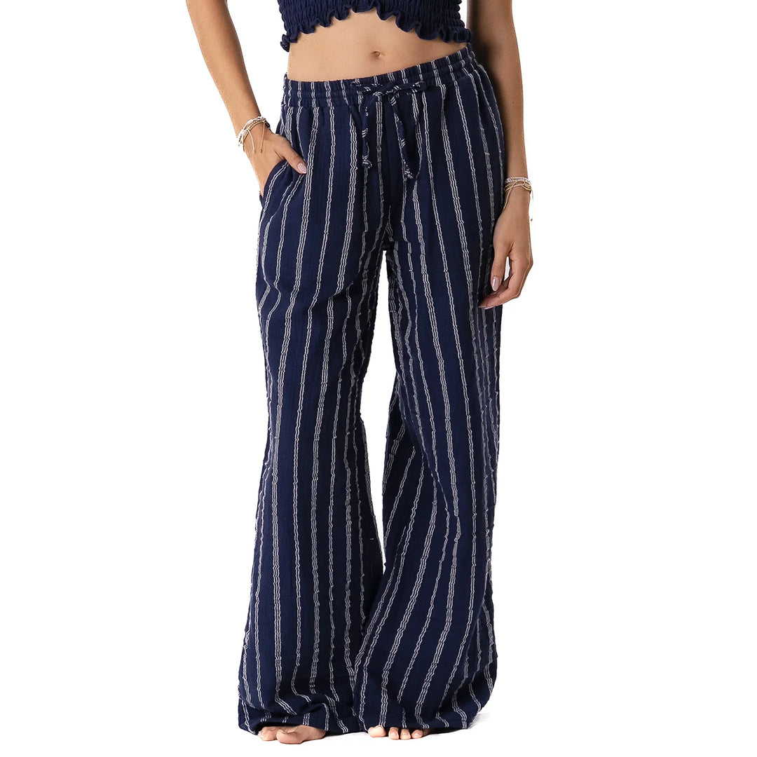 Lotus and Luna - Navy Sailor Stripe Cabana Pants