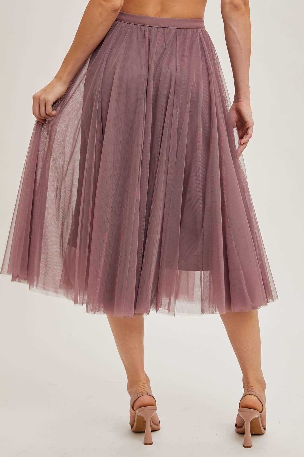 Bluivy Tulle Midi Skirt mauve 4