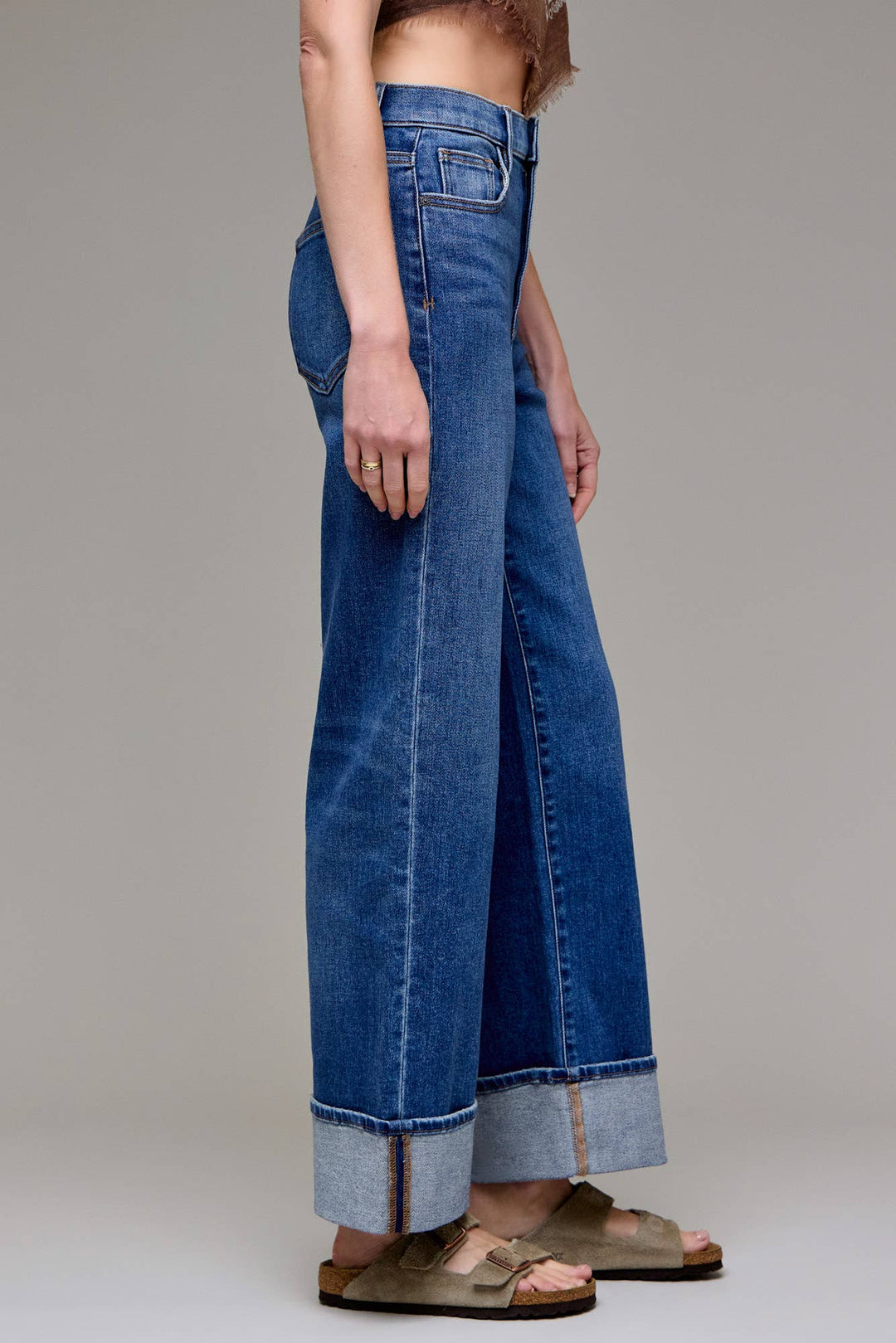 Hidden Jeans - Cuffed Stretch Clean Dad Jean Dark Wash 4