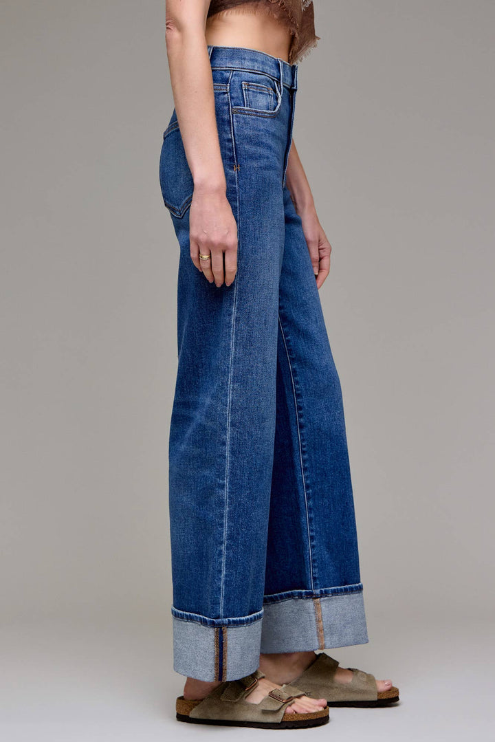 Hidden Jeans - Cuffed Stretch Clean Dad Jean Dark Wash 4