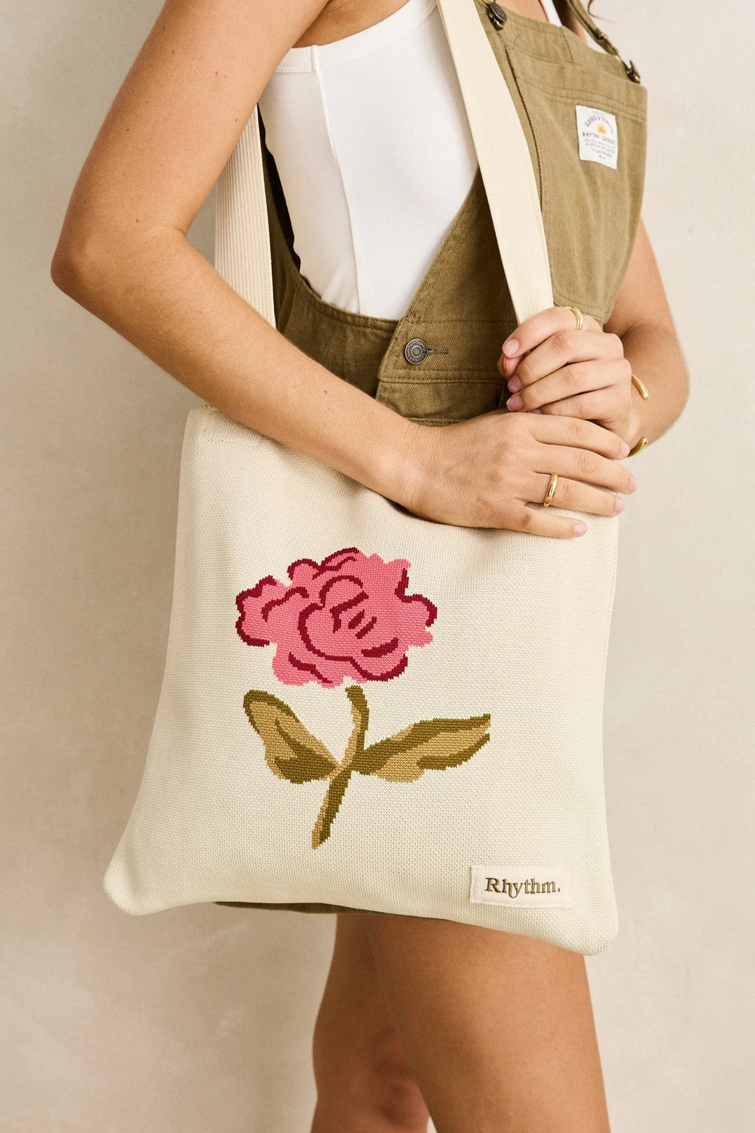 Rhythm Mila Floral Crochet Tote Bag - Cream 2