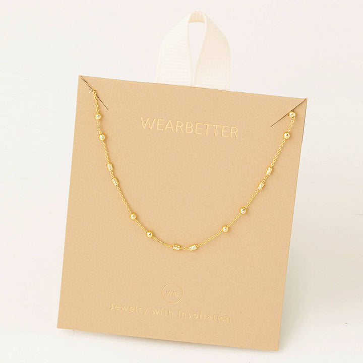 Dainty Saturn Station Chain Necklace