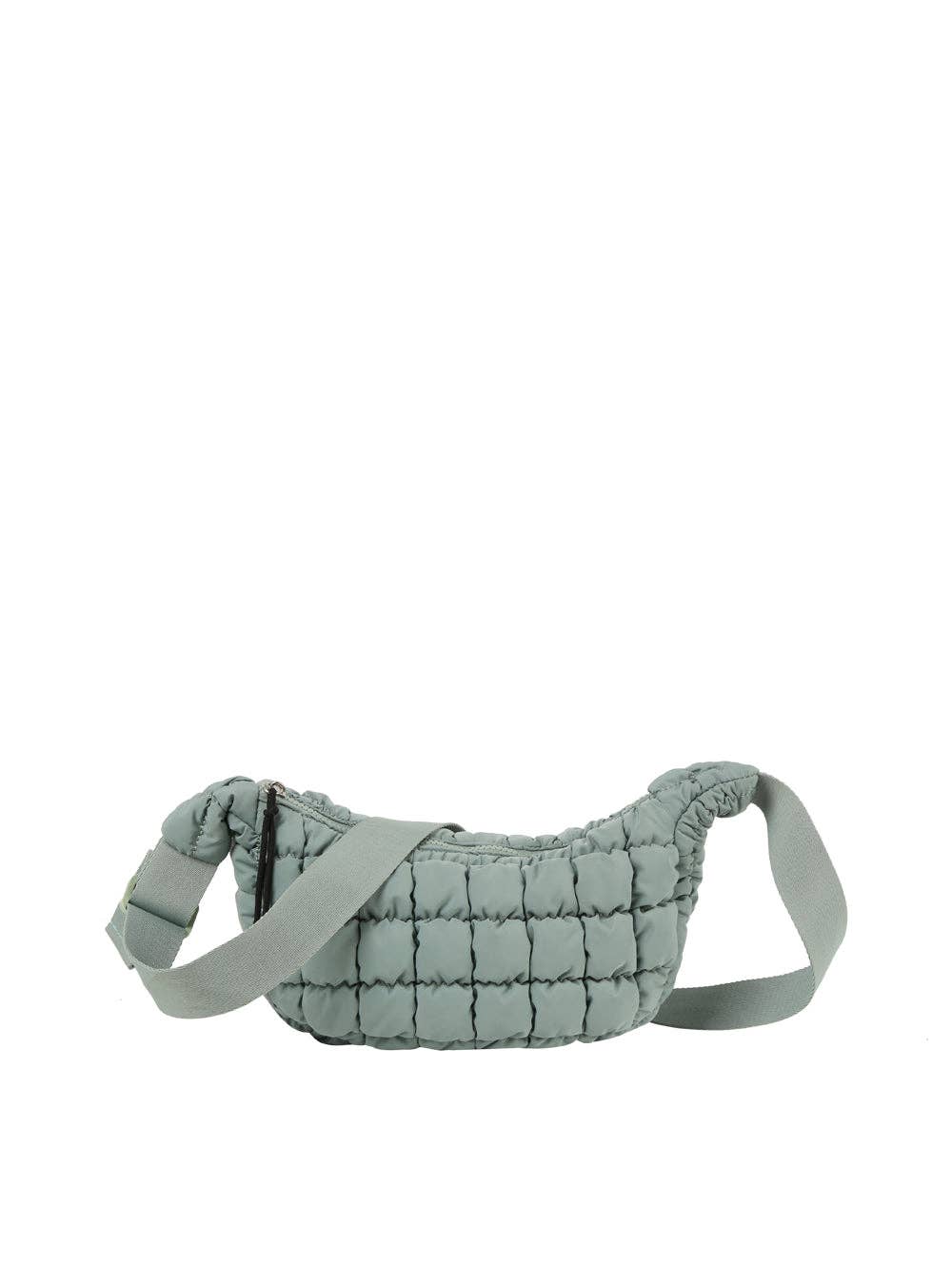 Puffy Quilted Sling Bag sage