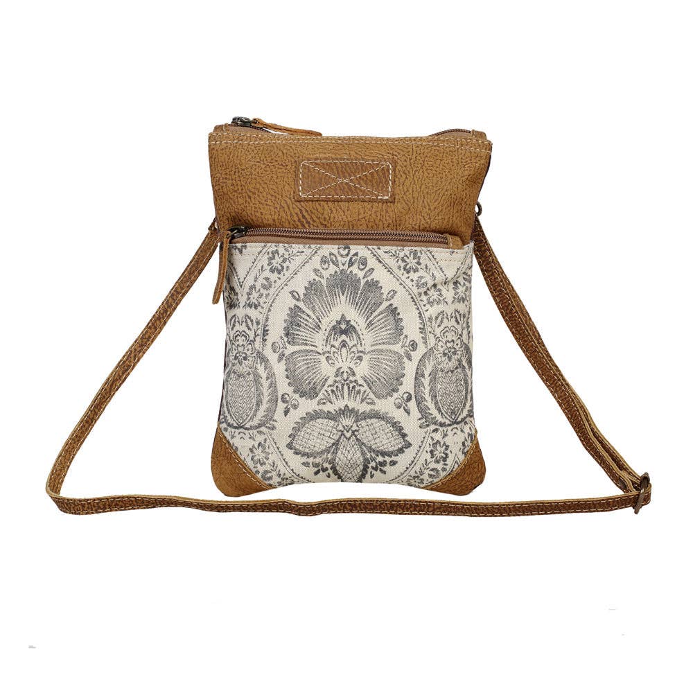 Myra Soul Searcher small canvas and leather crossbody bag - Front View
