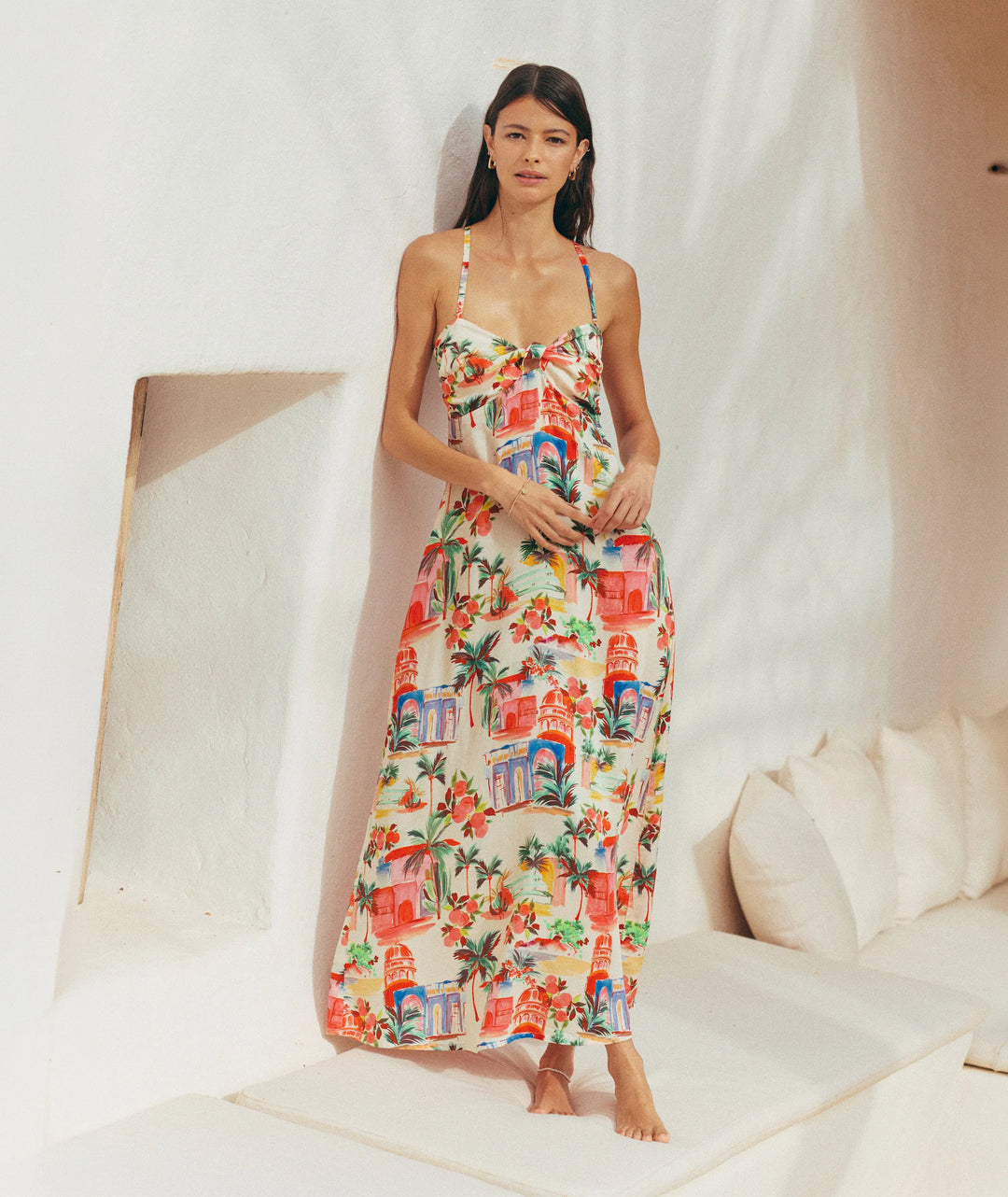 Marine Layer Paloma Halter Dress - Palmas Print