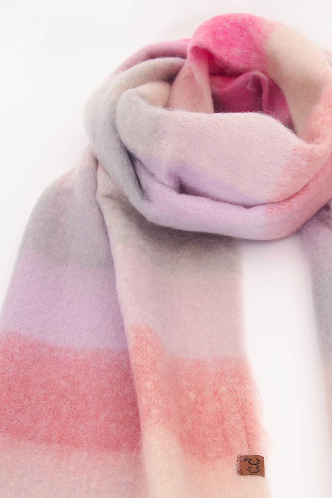 C.C Multi Color Block Plaid Scarf