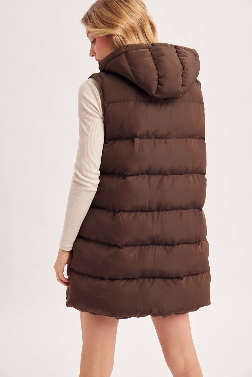 Bluivy - Hooded Longline Puffer Vest