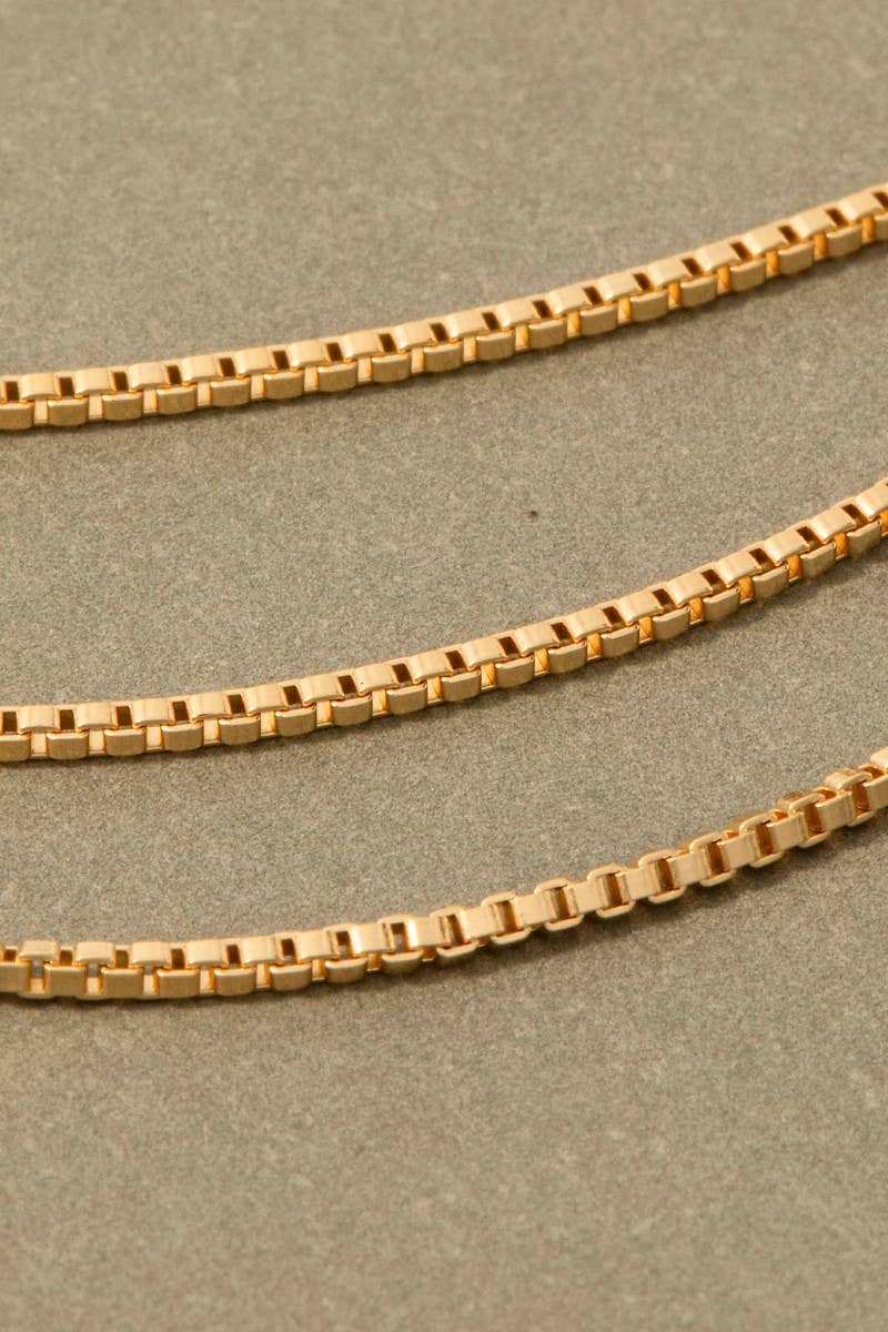 Triple Layered Mini Box Chain Necklace