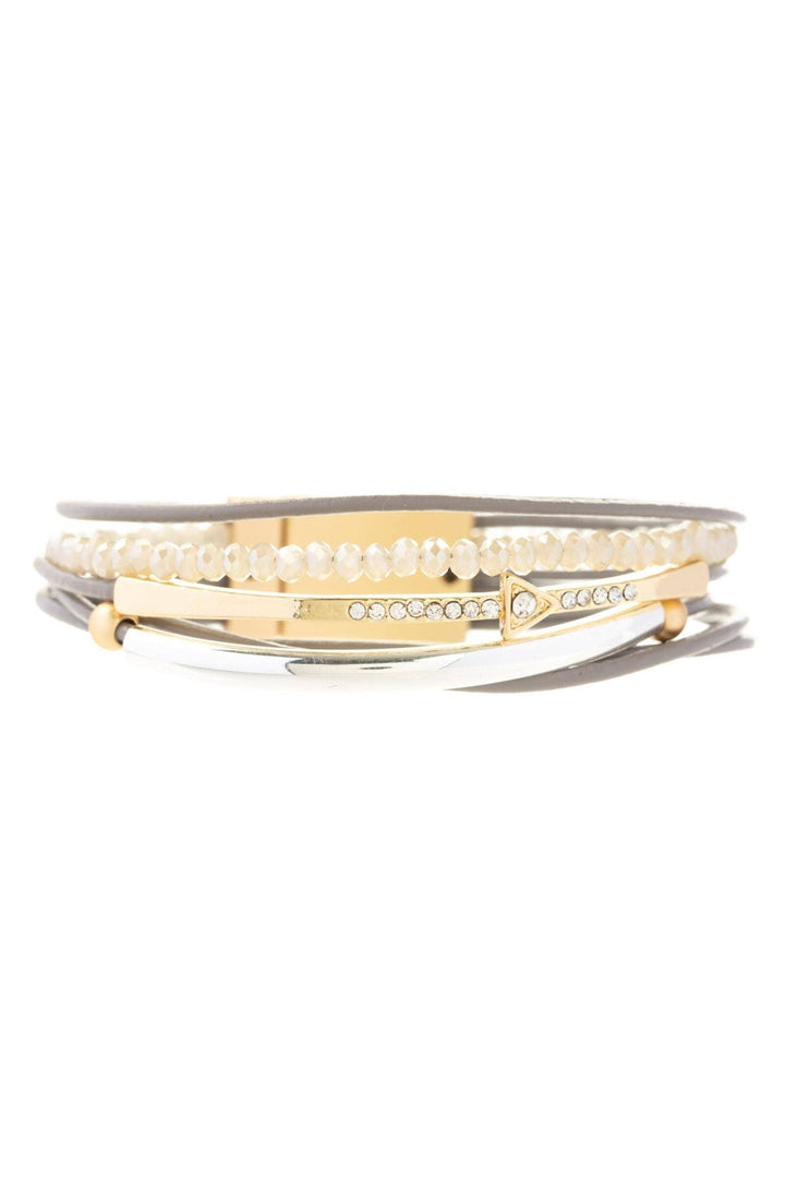 SAACHI - Leather Golden Arrow Bracelet