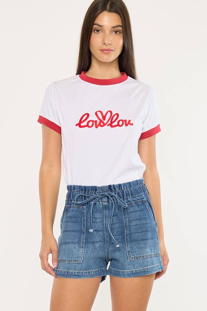 Kan Can USA Paper Bag Denim Shorts  in Med Dark