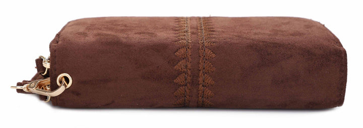 Sherrie Suede Double Zipper Wallet back