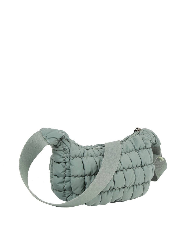 Puffy Quilted Sling Bag sage 1