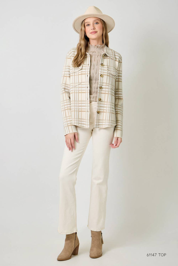 Mystree Check Pattern Sweater Jacket
