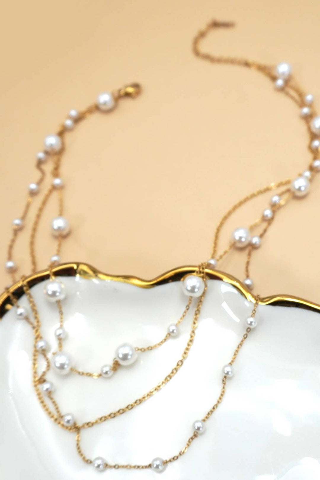 18K Gold Pearl &amp; Box Chain Layered Necklace Set – Tarnish-Free | JOSSLYN