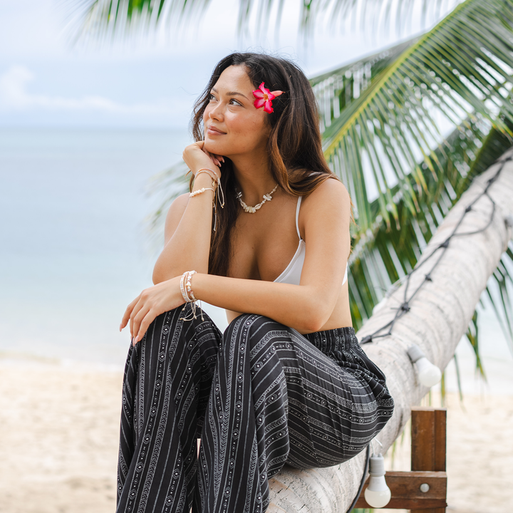 Lotus and Luna Akha Tribal Jogger Harem Pants black 5