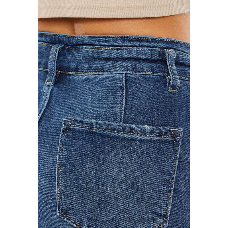 Kan Can Frayed Hem Jean Shorts