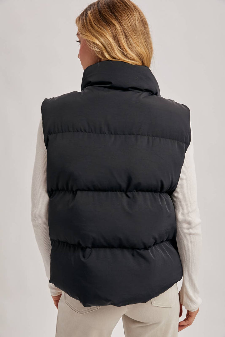 Zipper Puffer Vest black 3