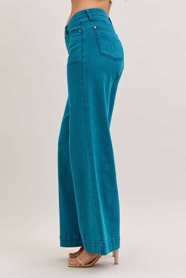 Judy Blue Jeans - Mr. Utility Wide Leg Jeans Teal 8