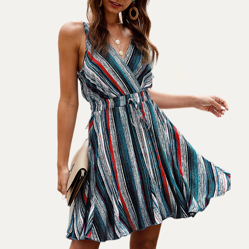 Breezy Striped Sleeveless Mini Dress
