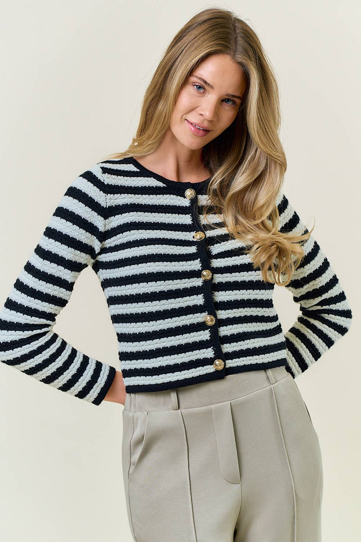 Stripe Knie Cardigan Jacket