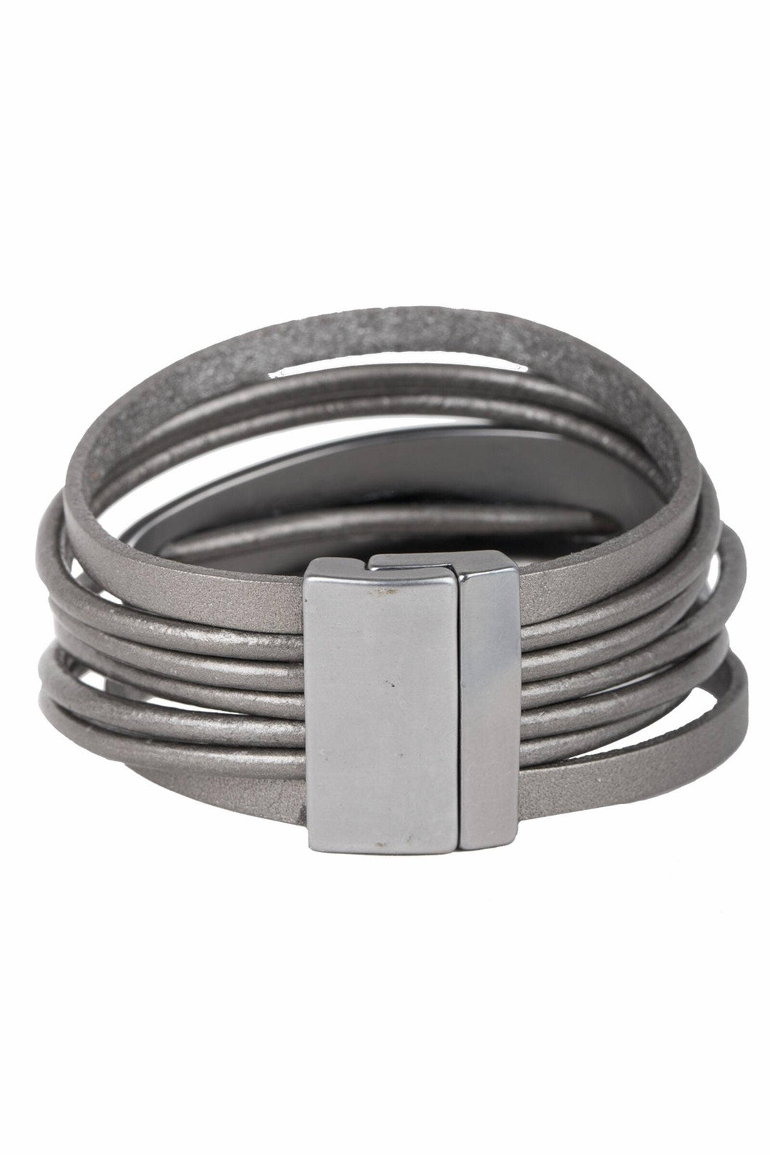 Saachi Absolute Zero Metallic Plated Leather Cuff Bracelet