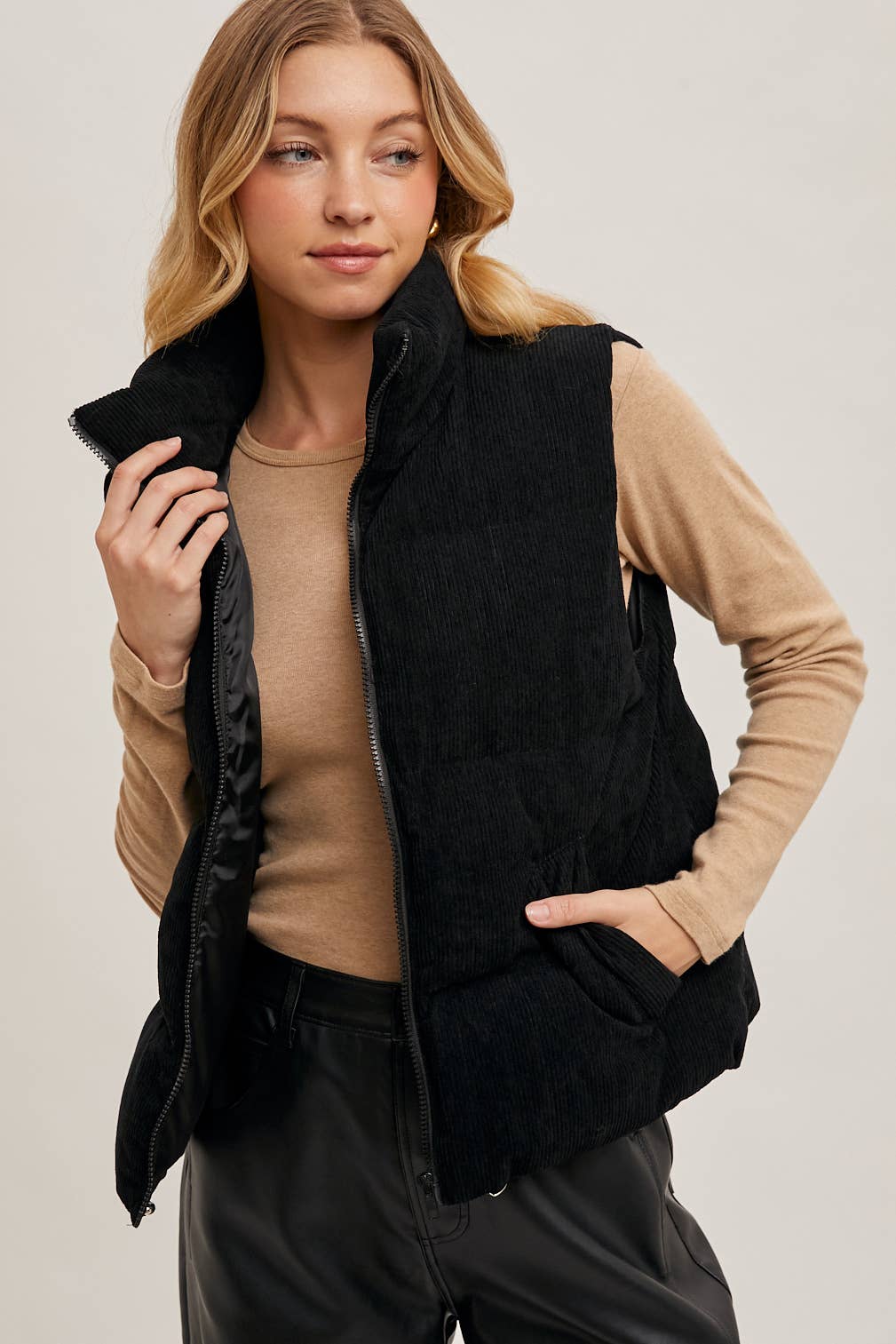 Bluivy Corduroy Quilted Puffer Vest