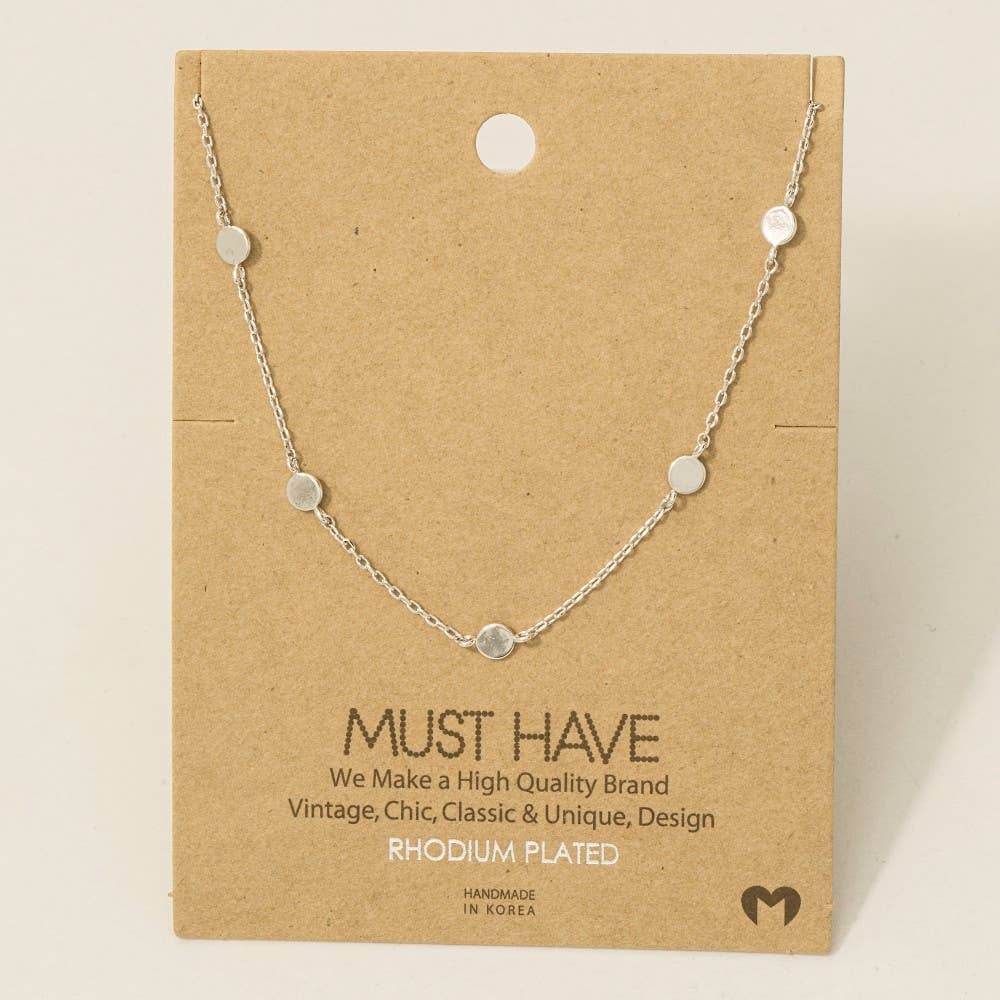 Dainty Circle Disc Station Necklace
