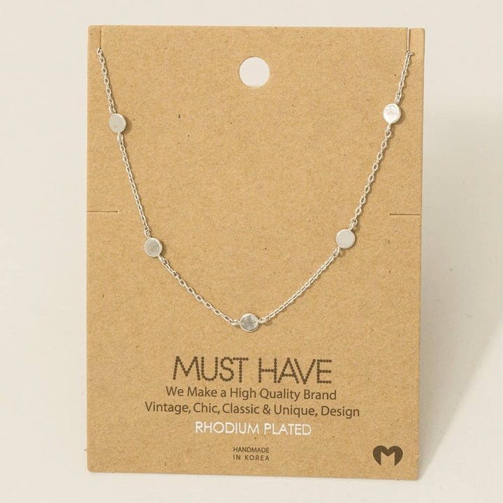 Dainty Circle Disc Station Necklace