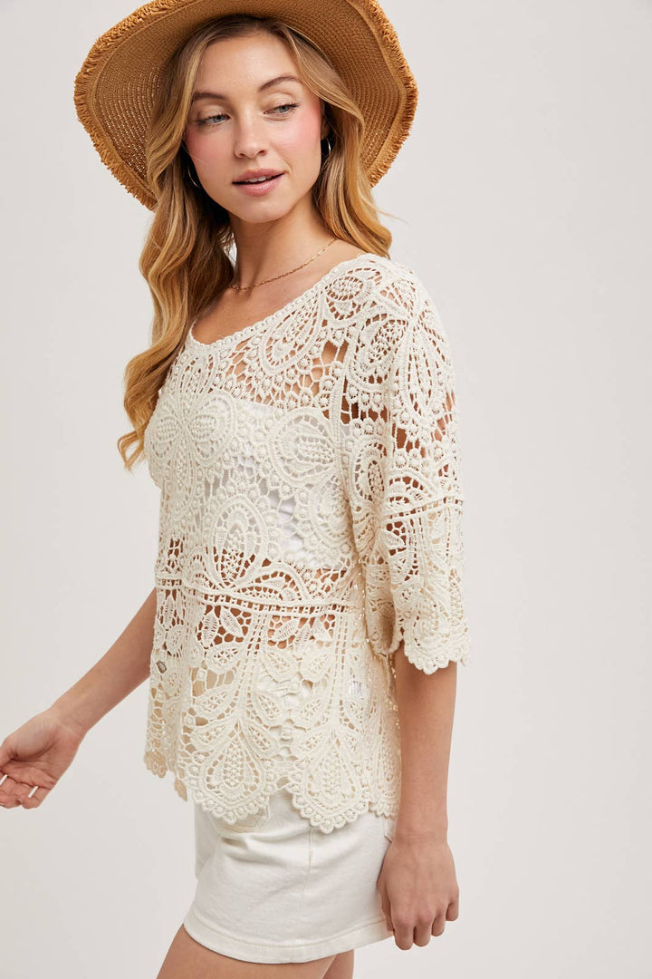 Bluivy Crochet Lace Top - Ivory