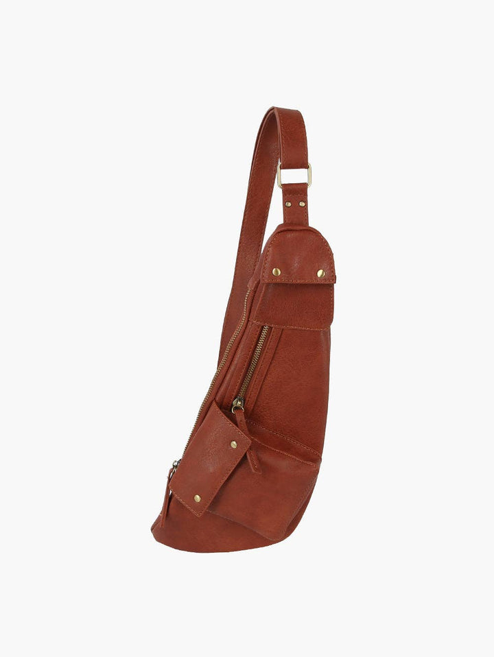 Leather Sling Bag Crossbody Daypack