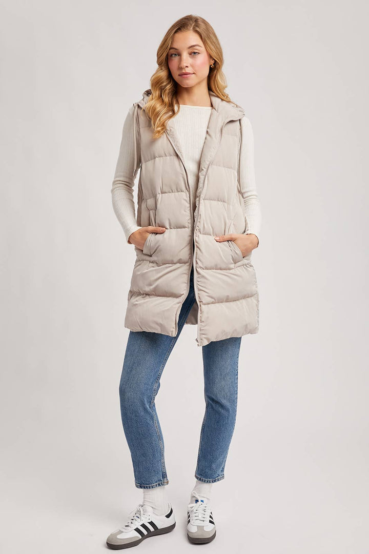 Bluivy - Hooded Longline Puffer Vest