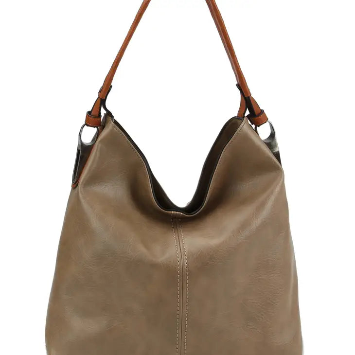 Side Metal Accent Hobo Bag