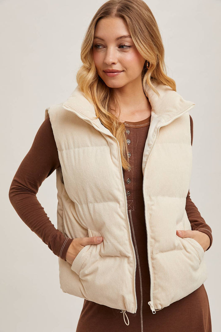 Bluivy Corduroy Quilted Puffer Vest