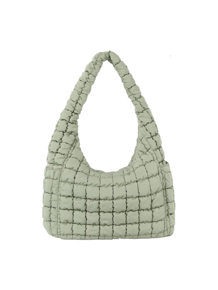 Quilted Hobo Shoulder Bag sage