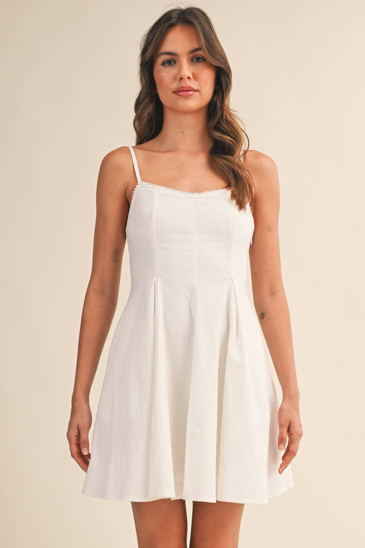 Klesis -  Picot Lace Mini Dress White 1