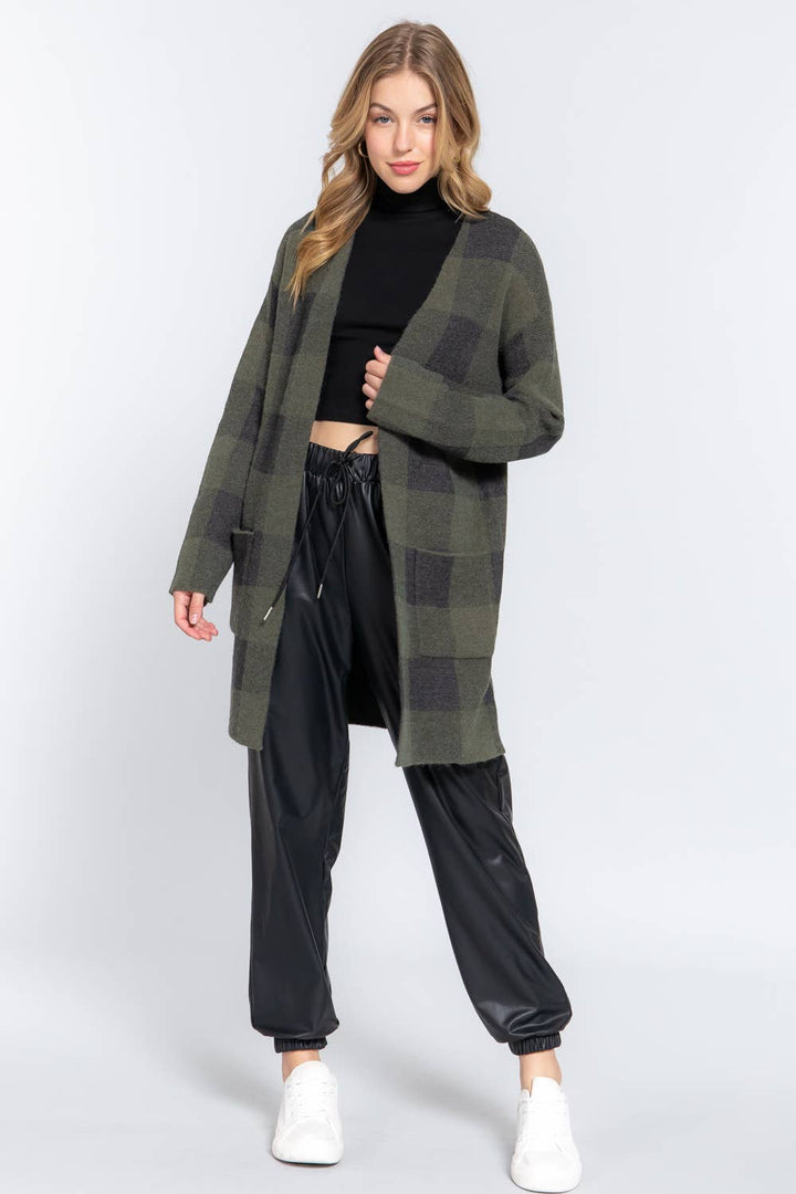 Jacquard Sweater Cardigan Olive 3