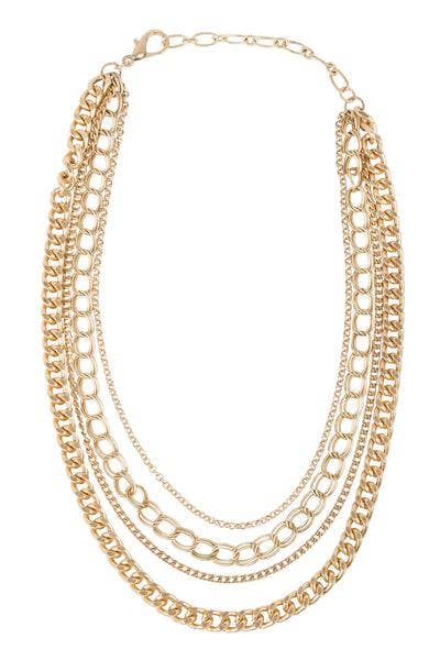 SAACHI - Brooklyn Layered Chain Necklace gold 1