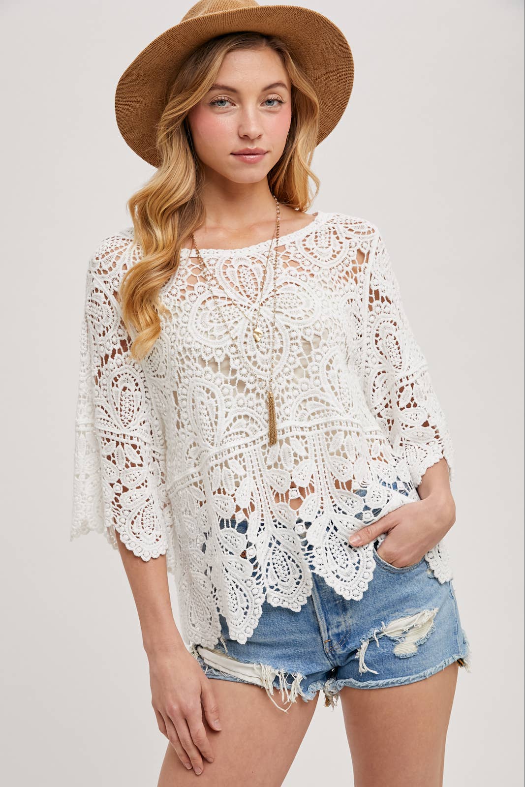 Bluivy Crochet Lace Top - Ivory