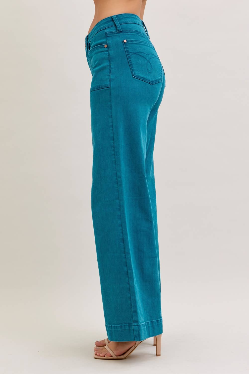 Judy Blue Jeans - Mr. Utility Wide Leg Jeans Teal 6