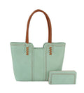 2 in 1 stitch detail matching tote and purse set - Shop Emma's 