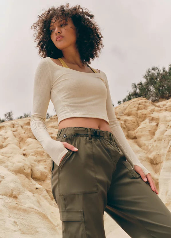 PrAna Women’s Send Off Long Sleeve Tee Sweet Cream