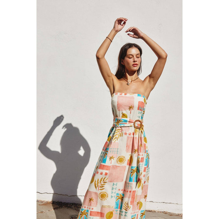 Dress Forum - Moroccan Spring Rattan Belt Strapless Maxi Dress Amalfi Coast 1